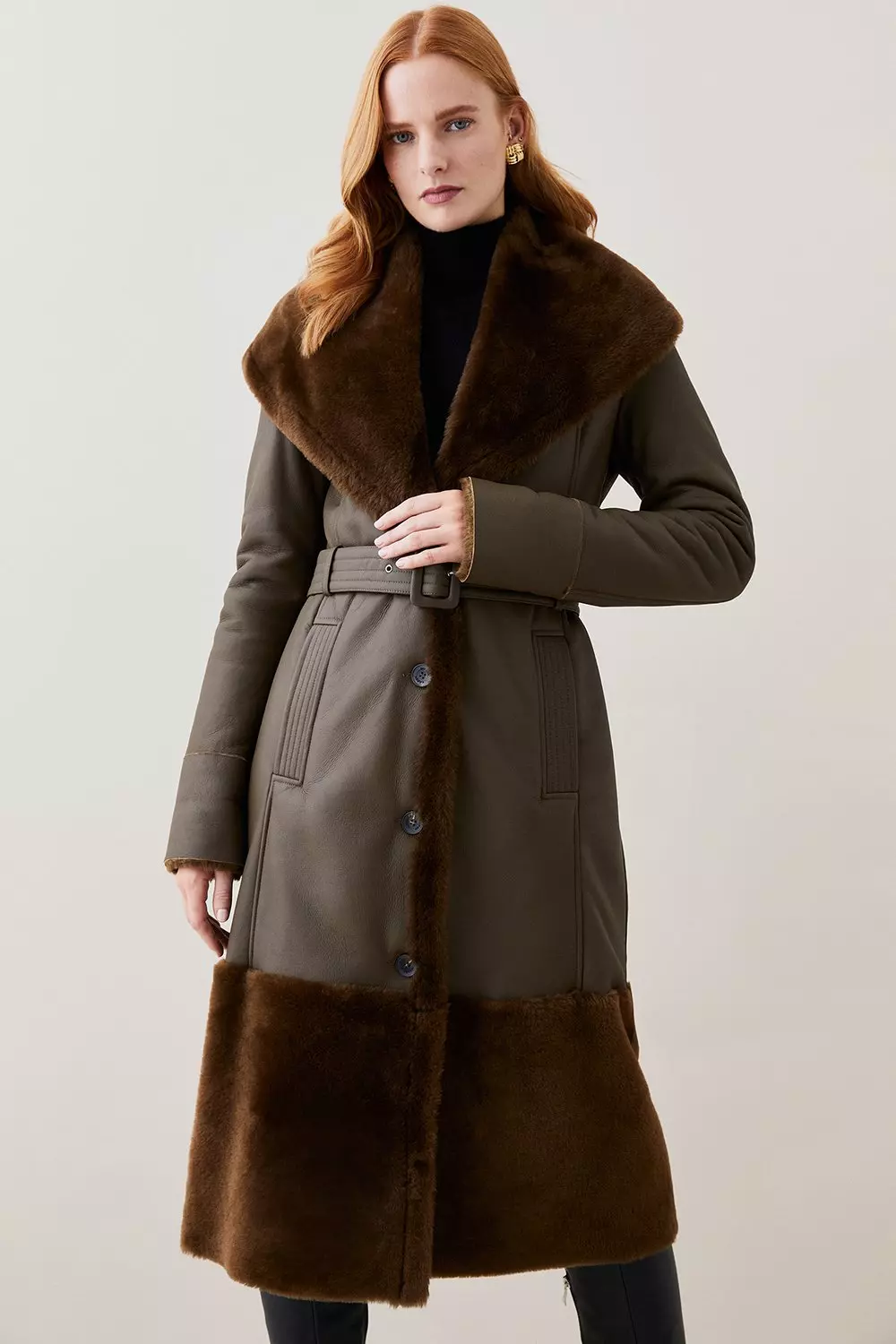 Karen millen 2025 sheepskin coat